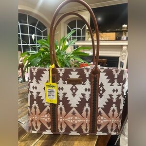 Wrangler Aztec Brown and Cream Tote